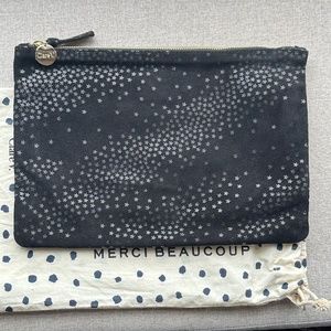 Clare V Black Suede Starry Flat Clutch